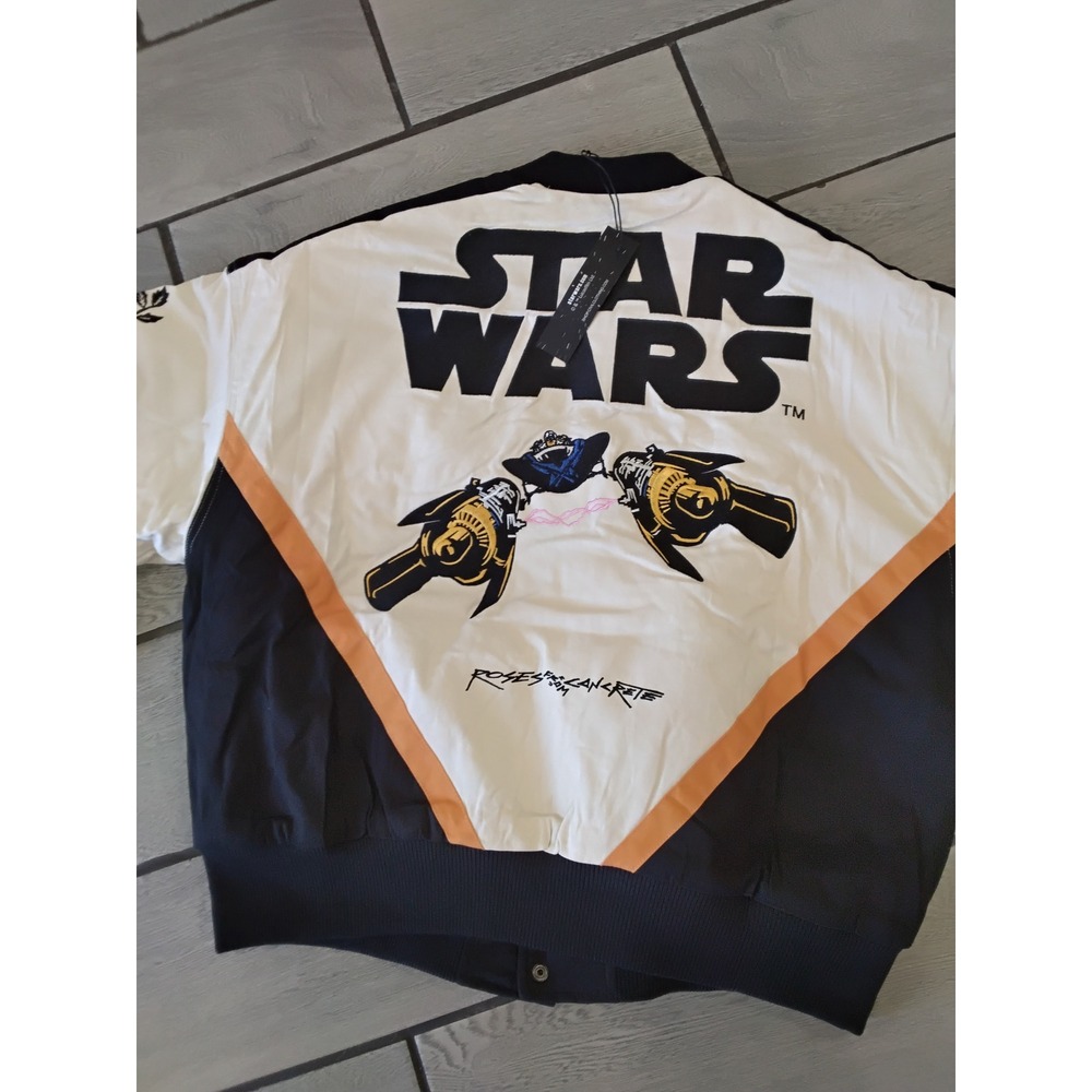 Civil Regime Star Wars Tatooine Podracing Bomber Jacket Mens Large White Black - Picture 6 of 8